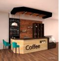 Quầy pha cafe gỗ thông tự nhiên
