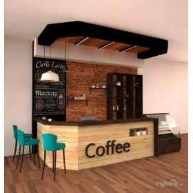 Quầy pha cafe gỗ thông tự nhiên